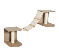 PawHut Estantes de Pared Gatos Escaleras de Tela para Gatos con Plataformas y Postes Rascadores de Sisal Centro de Actividades de Escalada
