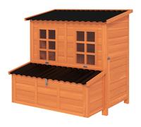PawHut Gallinero con caja nido para 4-6 gallinas, Techo impermeable, Madera de abeto, Plástico, 100 x 86 x 100 cm, Naranja Aosom España