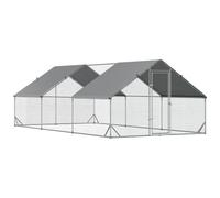 PawHut Gallinero de Exterior Plateado
