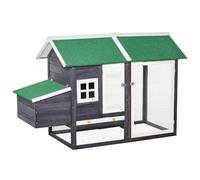 PawHut Gallinero de Madera Exterior Jaula Cercada para Gallinas Corral de Metal Techo Asfáltico Bandeja Extraíble Ventana y Rampa Aosom España