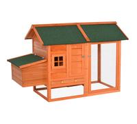 PawHut Gallinero de madera prefabricado con nido para la cría y caseta con bandeja extraíble Aosom España