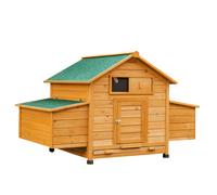 PawHut Gallinero Exterior con 2 Nidos Extraíbles, Techo Abatible de Madera Natural 150x100x96,5 cm Aosom España
