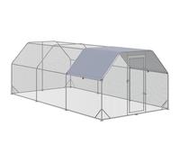 PawHut Gallinero Exterior Plata