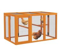 PawHut gallinero gallinero de madera para gallinas 140 x 84,5 x 80,5 cm con puerta doble, percha, conejera conejera naranja