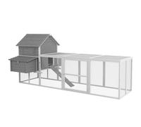 PawHut Gallinero Grande de Madera 310, 5x149, 5x149 cm Gallinero para Exterior para 4-6 Gallinas con 2 Ventanas Puertas Bandeja Extraíble y Rampa para Exterior