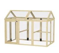 PawHut Gallinero para Exterior, 140x88,5x106 cm, Gallinero de Madera para 1-3 Gallinas con 3 Perchas y 2 Puertas con Cierre, para Gallinas, Conejos,