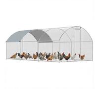 PawHut Gallinero para Exterior, 2,8x1,7x1,9 m, 4,7 m², Gallinero de Acero Galvanizado con Cubierta de Tela Oxford, Anti-UV e Impermeable, Puerta y Pestillos, Jaula para 5-8 Gallinas, Plata