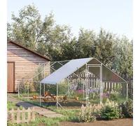 PawHut Gallinero para Exterior con Cubierta de PE y Cerradura Plata Silver 300x800x200 cm