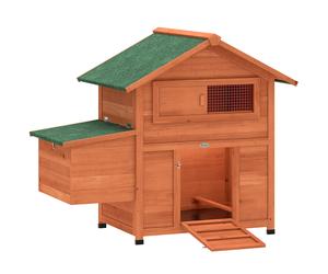 PawHut Gallinero para Exterior de Madera 113,5x67,5x95,5 cm Gallinero con Nido Bandeja Extraíble Techo Impermeable Perchas