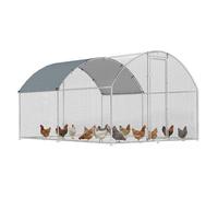 PawHut Gallinero para Exterior Grande 2,8x3,4x1,9 m, 9,5 m², Gallinero de Acero Galvanizado con Cubierta de Tela Oxford, Anti-UV e Impermeable, Puerta