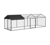 PawHut Gallinero para Exterior Grande, 3x1x1 m, Gallinero Metálico con Cubierta Tela Oxford, Anti-UV e Impermeable, 2 Puertas con Cerradura, Jaula para 3-5 Gallinas, Patos o Conejos, Negro