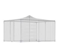 PawHut Gallinero para Exterior Grande 4x3x1,97 m 12 m² Gallinero de Acero Galvanizado con Puerta con Doble Cierre Plata