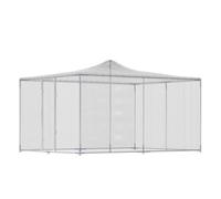 Pawhut gallinero para exterior grande, 4x3x1,97 m, 12 m², para 12-18, gallinero de acero galvanizado, puerta con doble cierre, red superior de pe, resistente a la intemperie, walk-in, conejera, plata