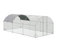 Gallinero De Acero Galvanizado Tela Oxford 5,7x2,8x1,97m-pawhut.plata