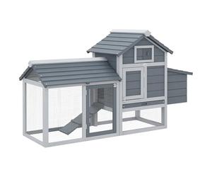 PawHut Gallinero para gallinas Bantam Gallinero para gallinas Bantam con Nido Gallinero para gallinas Bantam Gallinero con rampa Madera de Abeto Gris 150,5 x 54 x 87 cm