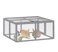 PawHut Hutch Outdoor, caseta plegable para cobayas, corral portátil para conejos, jaula para pollos, gallinero con techo abatible, para 3 conejos, patos o pollos, 110 x 105 x 50 cm.