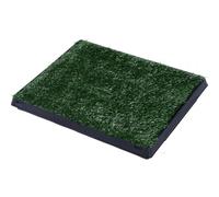PawHut Inodoro para Perros con Cajón Efecto Hierba Plástico y Césped PE 51x63x6 cm Verde y Negro Aosom España