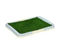 Pawhut inodoro para perros arenero para perros con césped artificial rejilla y bandeja desmontable para entrenamiento de cachorros en exterior e interior 63x48,5x6 cm multicolor