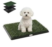 PawHut Inodoro para Perros con Césped Artificial, 63x50,5 cm, Bandeja Sanitaria para Perros para Entrenamiento, con Rejilla de Drenaje, Diseño de 3 Capas y Fácil de Limpiar, Interior y Exterior, Verde