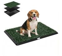 Pawhut inodoro para perros con césped artificial, 76x50,5 cm, bandeja sanitaria para perros para entrenamiento, con rejilla de drenaje, diseño de 3 capas y fácil de limpiar, interior y exterior, verde