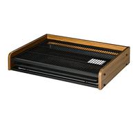 PawHut Inodoro para Perros de Acero y Madera Orinal con Rejilla y Bandeja Extraíble para Entrenamiento de Cachorros Medianos Pequeños 62x44,5x11 cm Marrón y Negro