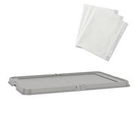 PawHut Inodoro para Perros Plegable 86x62 cm Bandeja Sanitaria Perros Entrenamiento 3 Almohadillas Pies Antideslizantes Gris Gris 86x62x4.7 cm