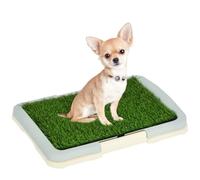 PawHut Inodoro y Almohadilla para Cachorros, Césped Artificial, 46,5x34cm | Almohadilla de entrenamiento portátil para cachorros, Césped artificial, Panel de rejilla, Bandeja, Uso interior