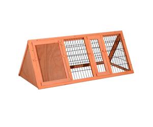 PawHut Jaula Conejo Conejera de Exterior con Buena Ventilación 2 Tablas Protección de Lluvia y Calor del Sol Ligero Madera de Abeto Estable Duradera Metal 118x50x45 cm Aosom España