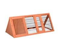 PawHut Jaula Conejo Rojo Vino Madera 118x50x45cm Aosom