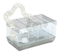 PawHut Jaula hámster, 2 Niveles hámster Enano, 23"x13"x12" Gris