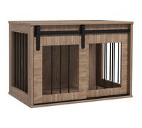 PawHut Jaula jaula para perros interiores puerta deslizante, metal efecto madera, 57x80x54 cm de ancho Aosom España