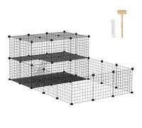 PawHut Jaula para Animales Pequeños Forma Personalizable Negro Black 175x105x70 cm