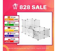 PawHut Jaula para Conejos Jaula para Animales Pequeños con 27 Paneles y Forma Personalizable para Cobayas Conejos Chinchillas 140x70x90 cm