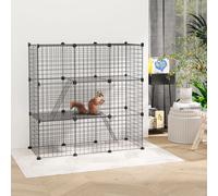 PawHut Jaula para Animales Pequeños de 31 Paneles 105x45x105 cm Black 105x45x105 cm