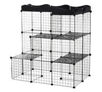 PawHut Parque para Mascotas Negro