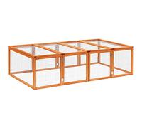 PawHut - Jaula para Conejos Exterior Interior, 2 Puertas Superiores, 181 x 100 x 48 cm, Madera Maciza de Pino