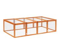 PawHut Jaula para conejos plegable interior exterior con 2 puertas superiores 181x100x48 cm madera maciza pino Aosom España