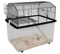 PawHut Jaula para Hámster con Fondo Profundo 57x43x57 cm Negro Black
