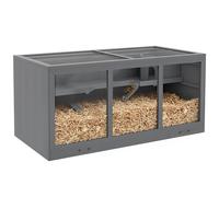 PawHut Jaula para hámster de Madera con Tapa abatible, Enano Natural