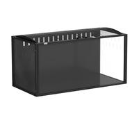 Pawhut jaula para hámster grande, 105x51x53 cm, casa para roedores pequeños con tapa ventilada abatible, marco metálico, paneles transparentes de acrílico, resistente a mordiscos, ratas, jerbos, negro