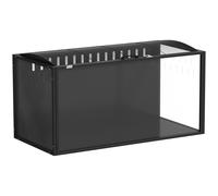 PawHut Jaula para Hámster Grande 105x51x53 cm con Tapa Ventilada Abatible, Marco de Acero, Paneles Transparentes Negro Aosom España