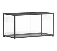 PawHut Jaula para Hámster Hábitat para Roedores con Visión Panorámica 360° Estructura Metálica Robusta Espacio Profundo 100x50x52,5 cm Negro Aosom España