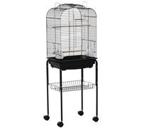PawHut jaula para pájaros con soporte color negro