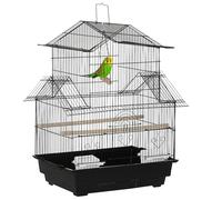 PawHut Jaula para Pájaros de Acero Grande para Loros 50,5x41x63 cm Negro