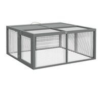 PawHut Jaula para Pequeñas Mascotas, Establo para Conejos, Techo Abatible, Madera de Pino, 110x105x50 cm, Natural Aosom España