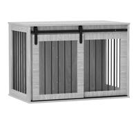 PawHut Jaula para Perros con Puerta Corredera, Ventilación, Tablero de Partículas y Acero, 98 x 58 x 61 cm, Gris