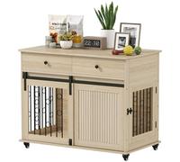 PawHut Jaula para Perros con Ruedas, Mesa Auxiliar con Cajones 100x56x81 cm