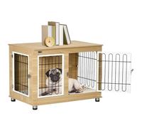 PawHut Jaula para Perros Mesa Auxiliar con Cojín Lavable 90x58x65 cm