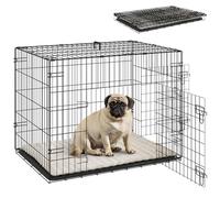 PawHut Jaula para Perros Plegable con Cojín 75x48,5x53 cm Negro y Beige