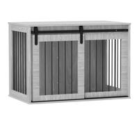 PawHut Jaula Perro bloqueable XXL 98 cm para Perros Grandes Gris | Jaula perro con puerta corrediza, caseta moderna de metal para interiores, 98x58x61 cm